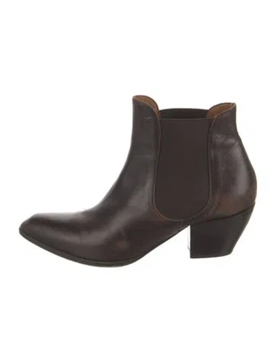 Pre-owned Giorgio Armani Leather Chelsea Boots In Black