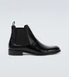 Giorgio Armani Official Store Bottines En Cuir Vieilli In Black