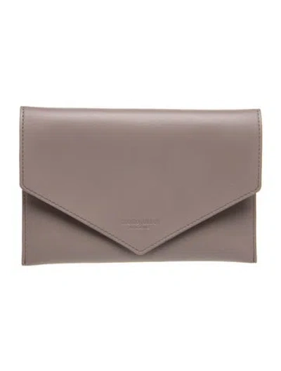 Pre-owned Giorgio Armani Leather Clutch In Gray