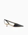 Giorgio Armani Leather Court Shoes In Black