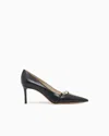 Giorgio Armani Leather Court Shoes In Black