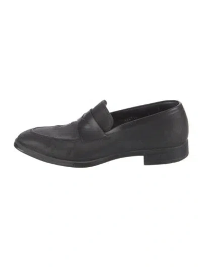 Pre-owned Giorgio Armani Leather Dress Loafers In Black