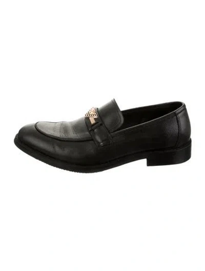 Pre-owned Giorgio Armani Leather Dress Loafers In Black