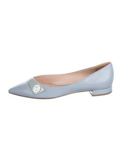Pre-owned Giorgio Armani Leather Flats In Blue