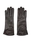 Giorgio Armani Lambskin Nappa Leather Gloves In Black