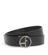 Giorgio Armani Leather Grooved Buckle Belt