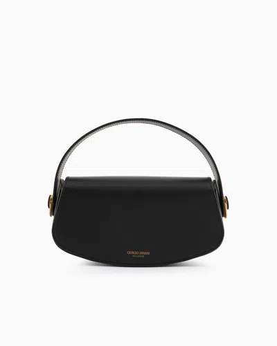 Giorgio Armani Official Store Leather Handbag In Noir