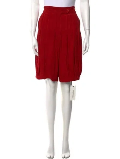 Pre-owned Giorgio Armani Leather Knee-length Shorts In Red