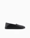 Giorgio Armani Leather Loafers In Black