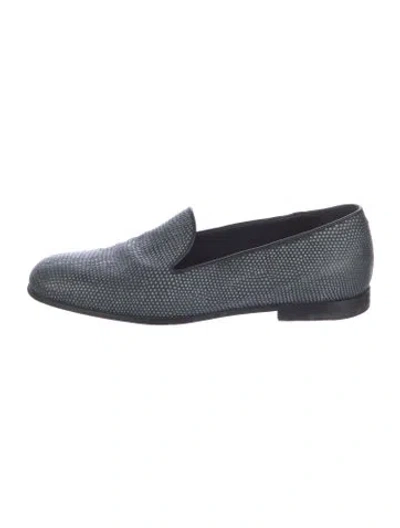 Pre-owned Giorgio Armani Leather Loafers In Blue