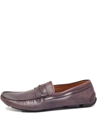 Pre-owned Giorgio Armani Leather Loafers In Brown