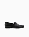 Giorgio Armani Official Store Leather Loafers In Gray