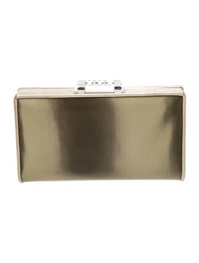 Pre-owned Giorgio Armani Leather Minaudière In Green