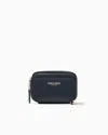 Giorgio Armani Leather Mini Wraparound-zip Wallet In Black