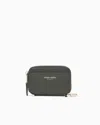 Giorgio Armani Leather Mini Wraparound-zip Wallet In Green