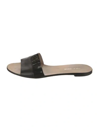 Pre-owned Giorgio Armani Leather Mules In Neutrals
