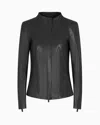 Giorgio Armani Leather Outerwear In Black