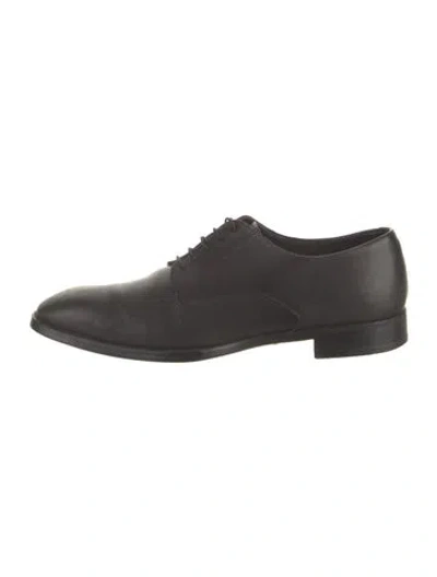 Pre-owned Giorgio Armani Leather Oxfords In Black