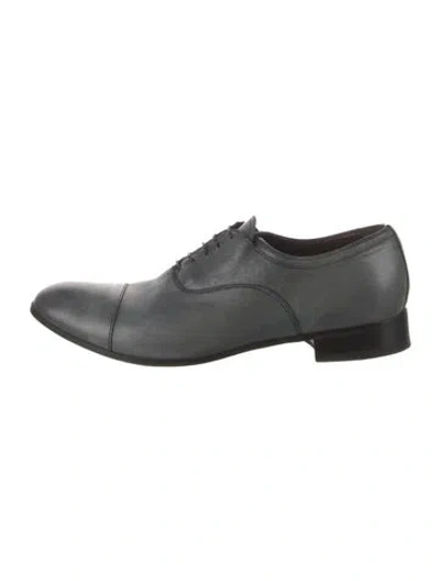 Pre-owned Giorgio Armani Leather Oxfords In Blue