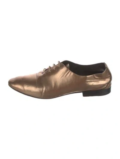 Pre-owned Giorgio Armani Leather Oxfords In Gold
