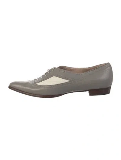 Pre-owned Giorgio Armani Leather Oxfords In Gray