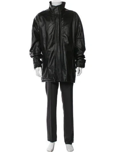 Pre-owned Giorgio Armani Leather Parka In Green