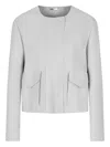 Giorgio Armani Short Nappa-leather Jacket In Gray