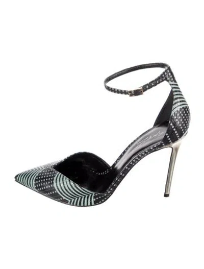 Pre-owned Giorgio Armani Leather Printed D'orsay Pumps In Multi