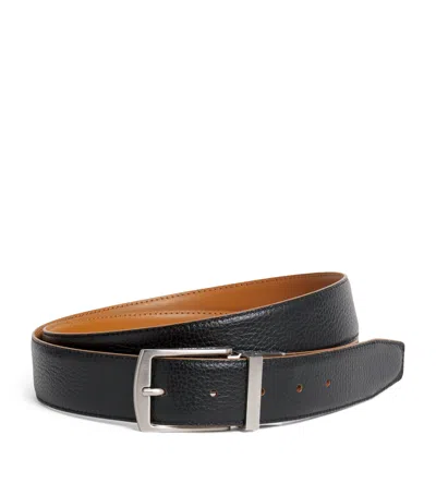 Giorgio Armani Leather Reversible Belt In Black
