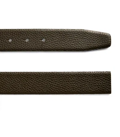 Giorgio Armani Leather Reversible Logo Belt In Green