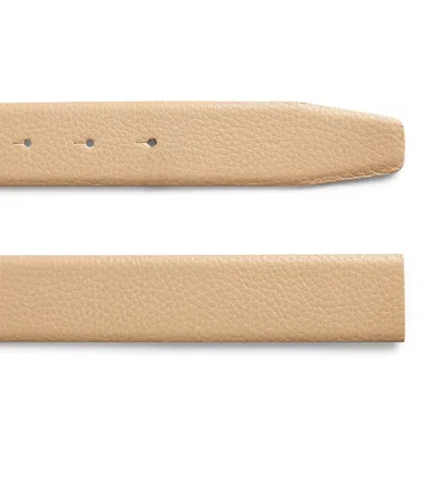 Giorgio Armani Leather Reversible Logo Belt In Pink