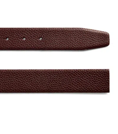 Giorgio Armani Leather Reversible Logo Belt In Red