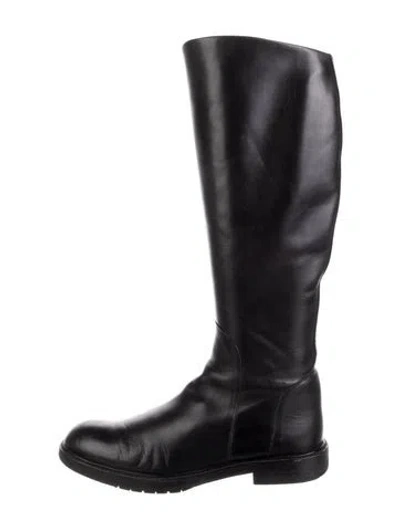 Pre-owned Giorgio Armani Leather Riding Boots In Black