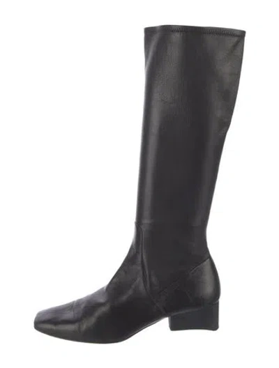 Pre-owned Giorgio Armani Leather Riding Boots In Black
