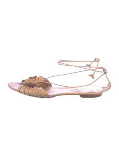 Pre-owned Giorgio Armani Leather Sandals In Pink