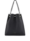 Giorgio Armani Medium Shopper Bag In Pebbled Leather In Black