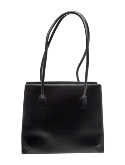 Pre-owned Giorgio Armani Leather Shoulder Bag In Black