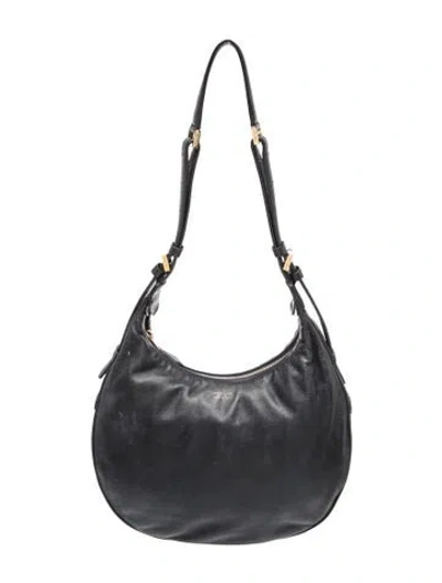 Pre-owned Giorgio Armani Leather Shoulder Bag In Black
