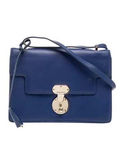 Pre-owned Giorgio Armani Leather Shoulder Bag In Blue