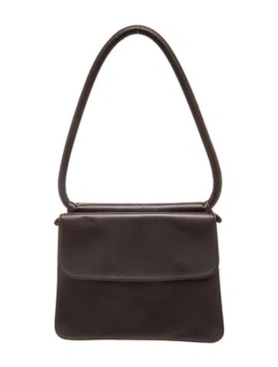 Pre-owned Giorgio Armani Leather Shoulder Bag In Brown