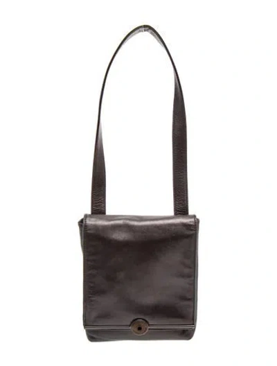 Pre-owned Giorgio Armani Leather Shoulder Bag In Grey
