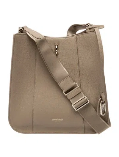 Pre-owned Giorgio Armani Leather Shoulder Bag In Neutral