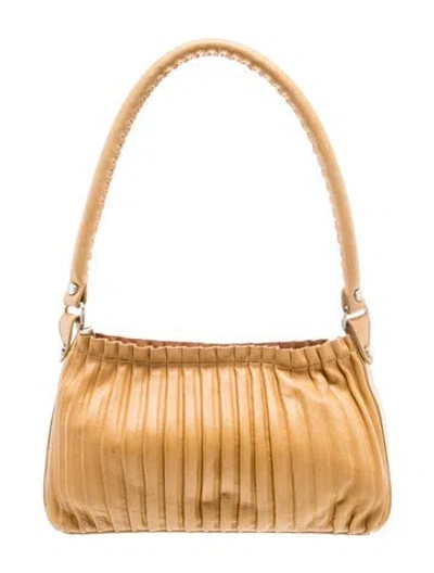 Pre-owned Giorgio Armani Leather Shoulder Bag In Neutrals