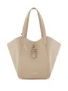 Giorgio Armani Hammered Leather Shoulder Bag In Nude