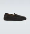 Giorgio Armani Men's Leather Easy Loafers In Black