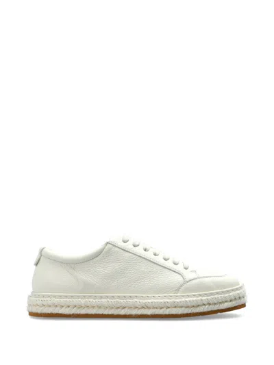 Giorgio Armani Leather Sneakers In White