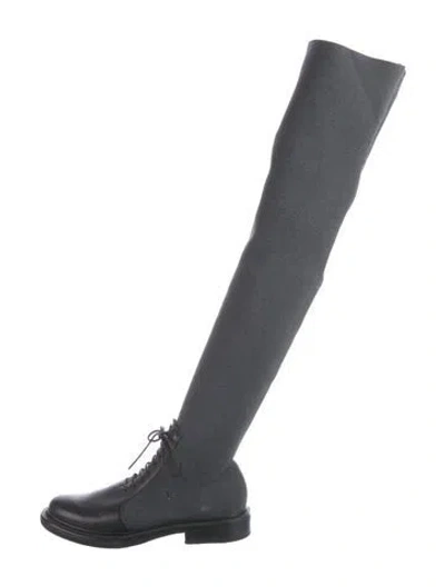 Pre-owned Giorgio Armani Leather Sock Boots In Gray