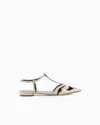 Giorgio Armani Leather T-bar Ballerinas With Strap