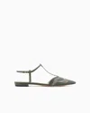 Giorgio Armani Mini 100% Leather Ballerinas For Women In Green