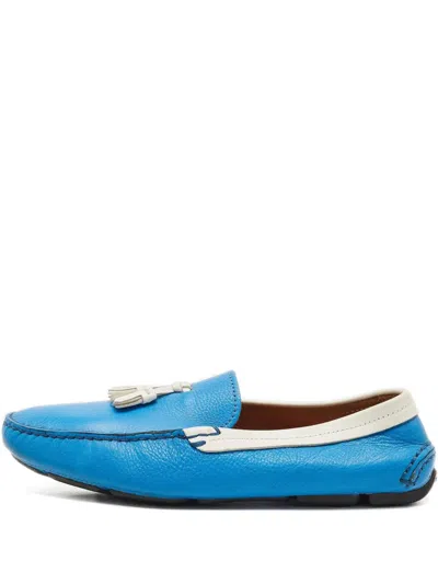 Pre-owned Giorgio Armani Leather Tassel Loafers In Blue